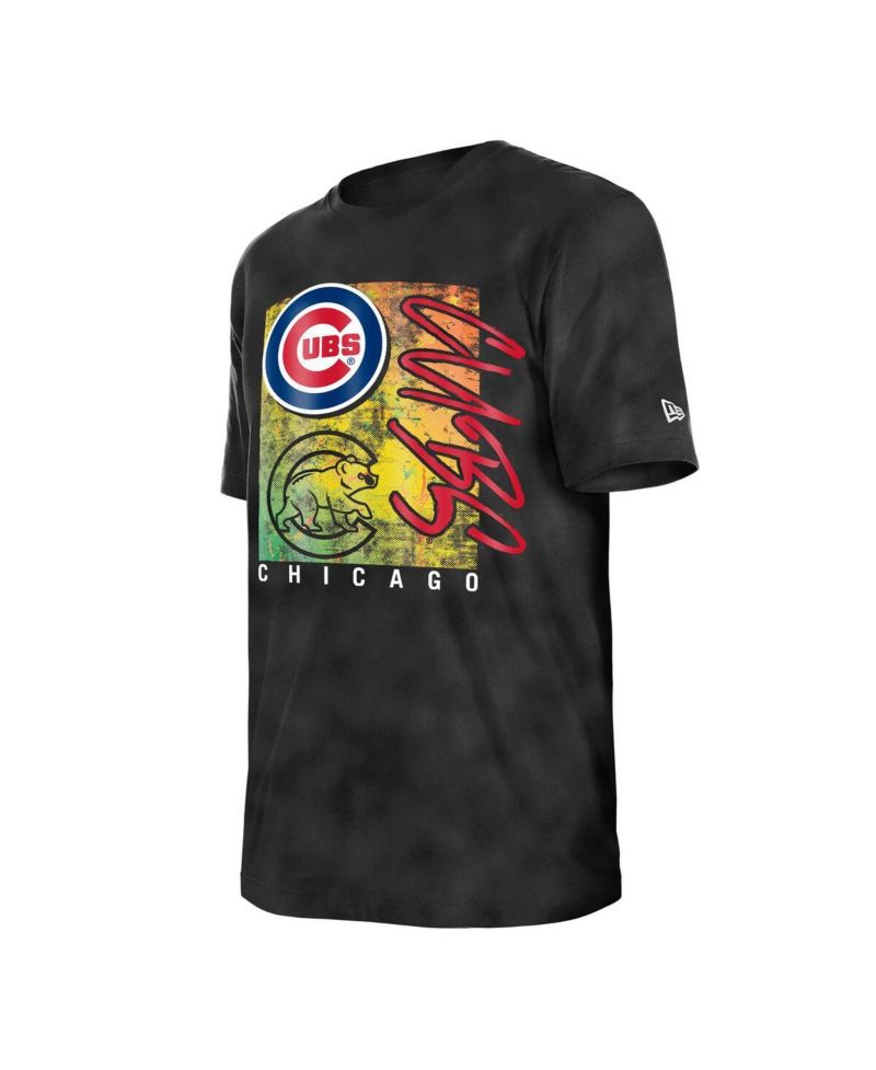 Women's Black Chicago Cubs Sport Classics Enzyme Wash Oversized T-Shirt
