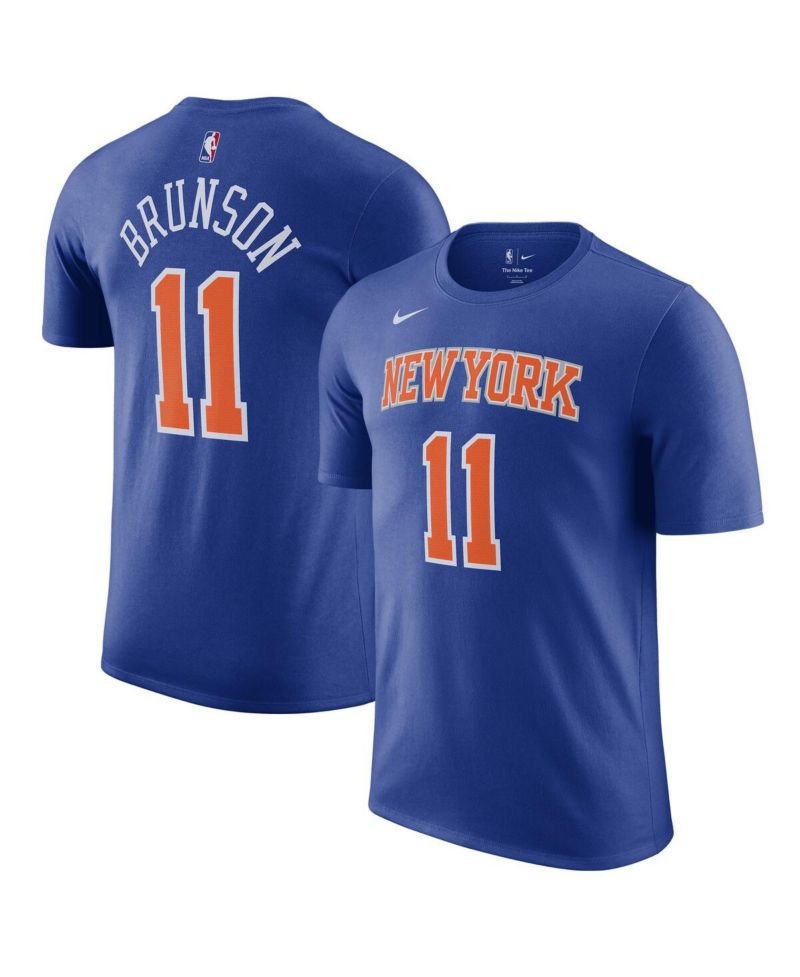 Men's Jalen Brunson Blue New York Knicks Icon Edition Name & Number T-Shirt