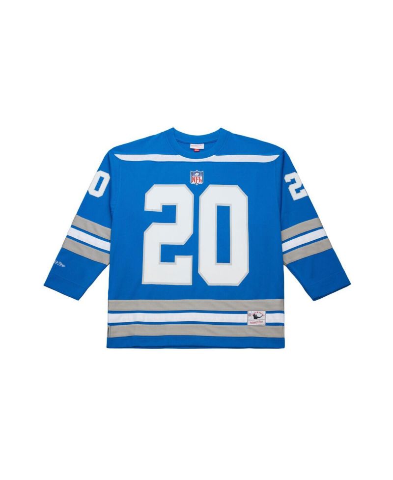 Men's Barry Sanders Blue Detroit Lions Maxxed Out Fashion Hockey Jersey