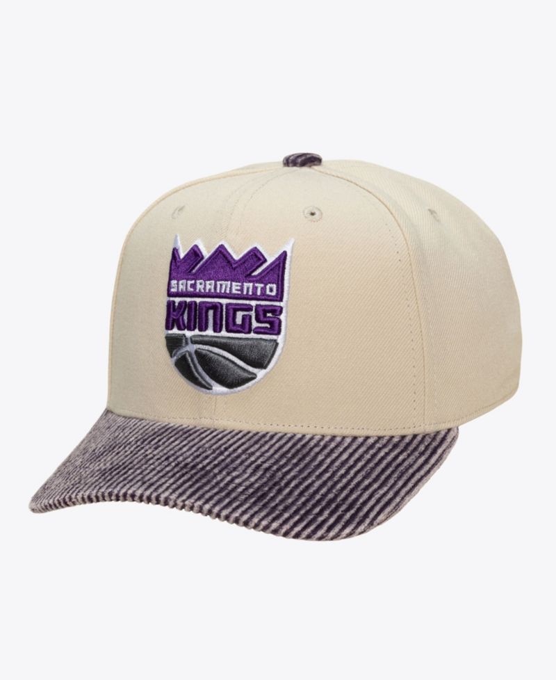 Men's Cream/Purple Sacramento Kings Washed Corduroy Pro Crown Snapback Hat