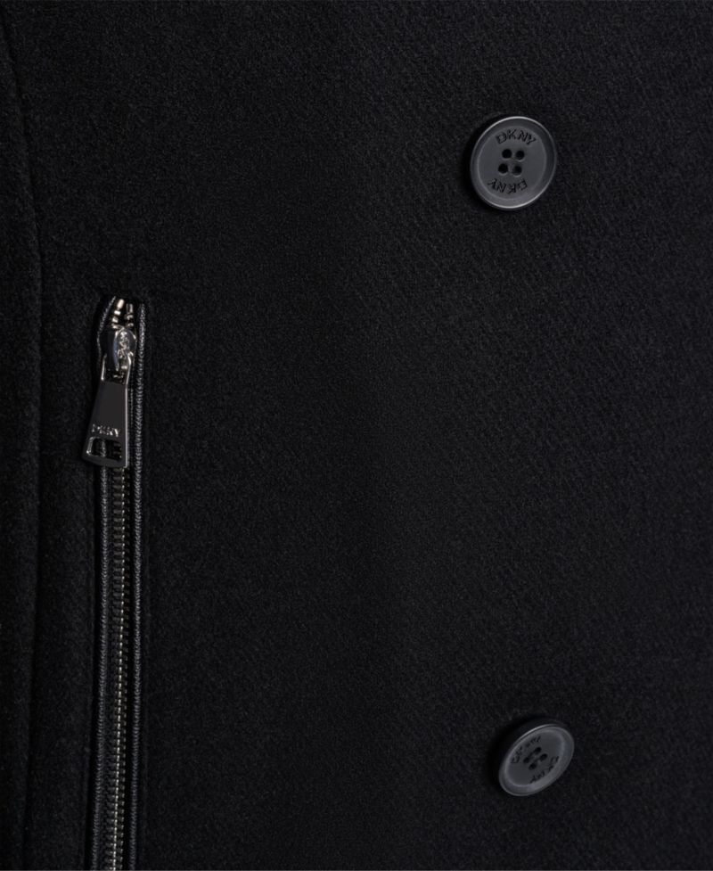 Women's Double-Breasted Long-Sleeve Wool-Blend Peacoat