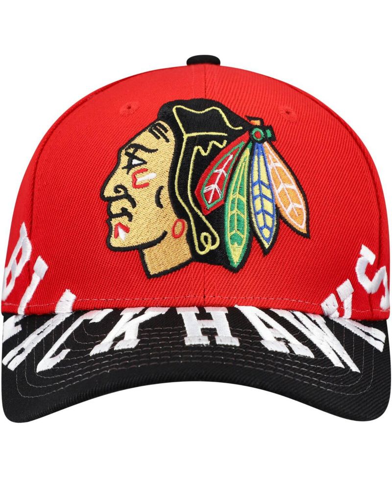 Men's Red/Black Chicago Blackhawks Underarch Two-Tone Pro Crown Snapback Hat