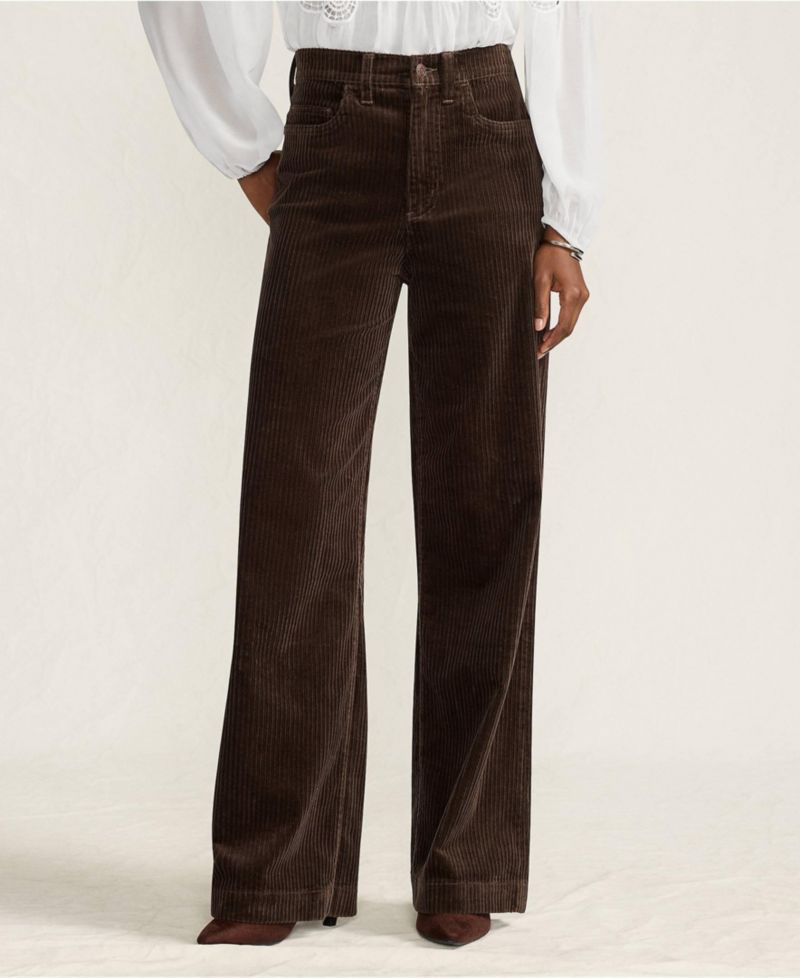 Women's High Rise Wide Leg Corduroy Pants