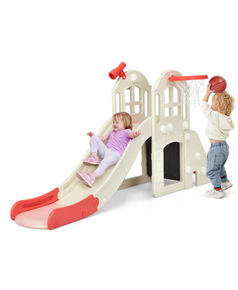 6-in-1 Basketball Hoop Slide Playset