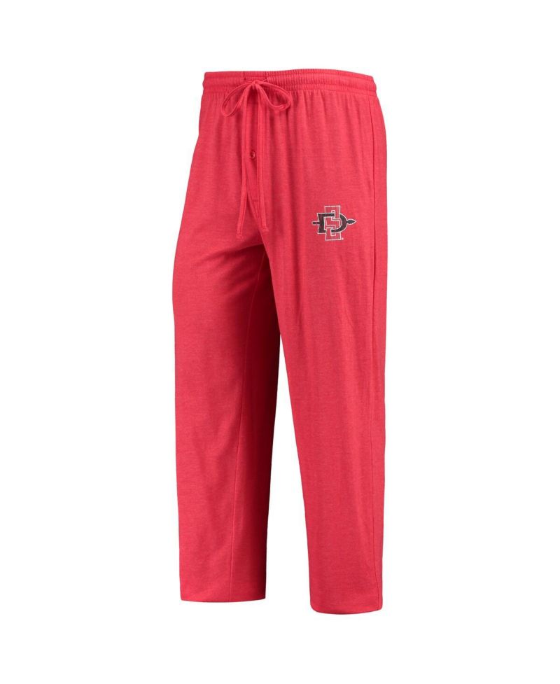 Men's 2-Piece Cardinal/Heathered Charcoal San Diego State Aztecs Meter Long Sleeve Top and Pants Sleep Set