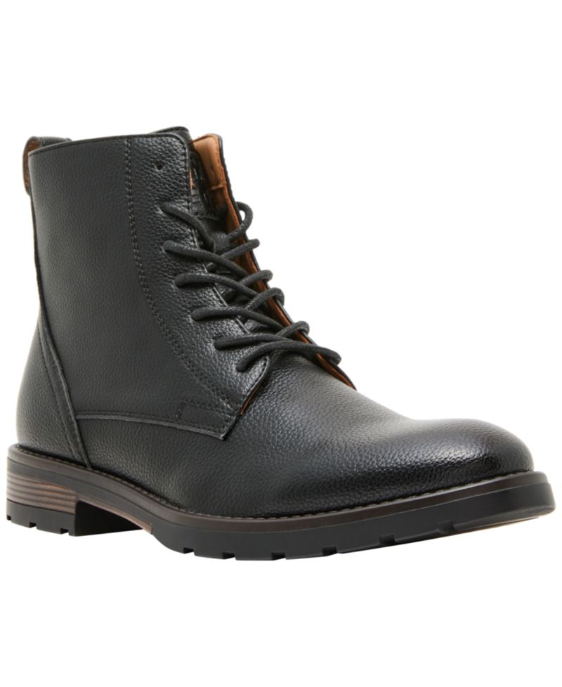 Men's Mmetty Combat Round Toe Faux Leather Boots