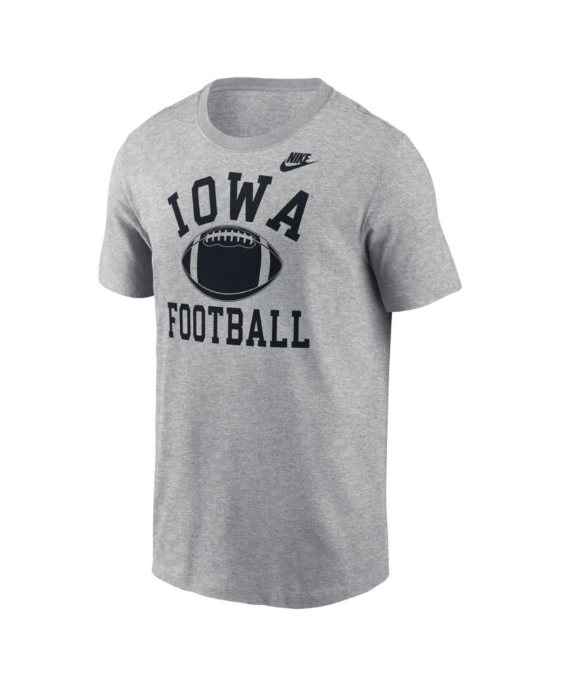 Men's Heather Gray Iowa Hawkeyes Legacy Football Icon T-Shirt