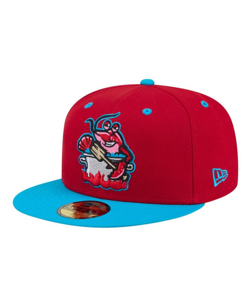Men's Red/Pastel Blue Biloxi Shuckers Minor League Theme Nights 59FIFTY Fitted Hat
