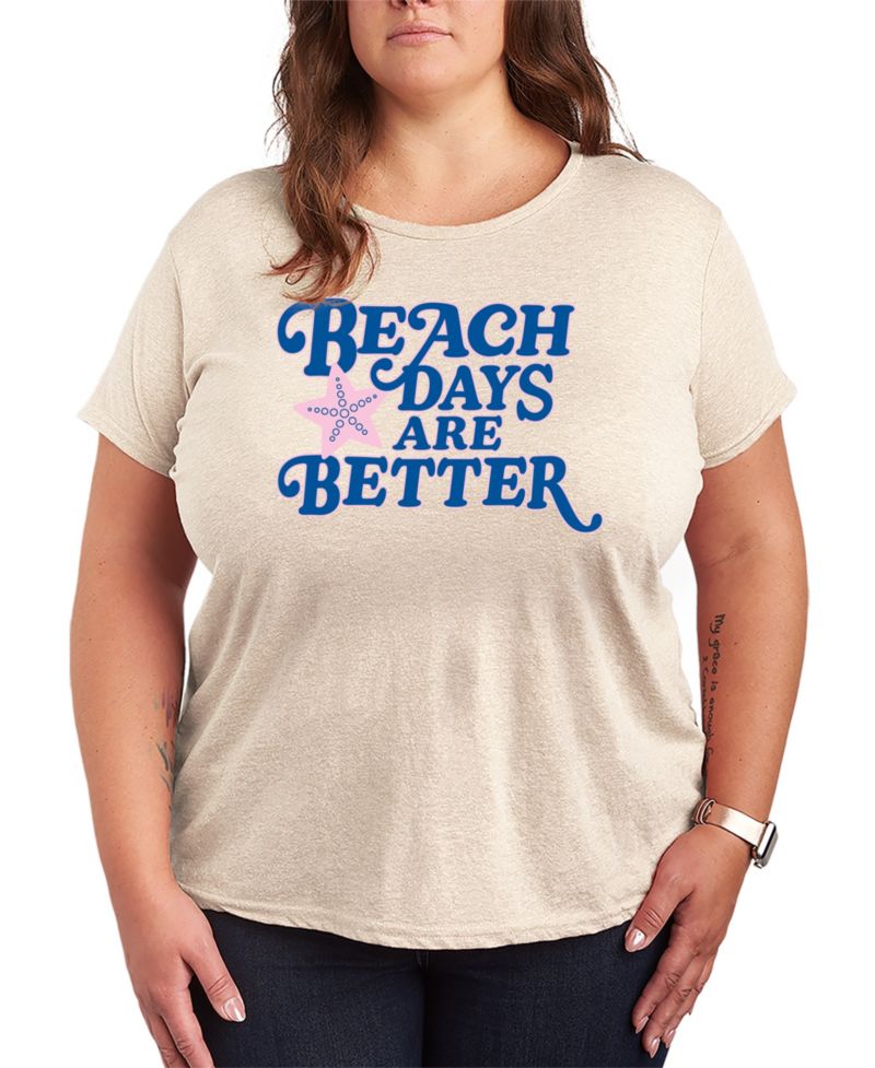 Plus Size Instant Message Beach Days are Better Short-Sleeve Graphic T-Shirt