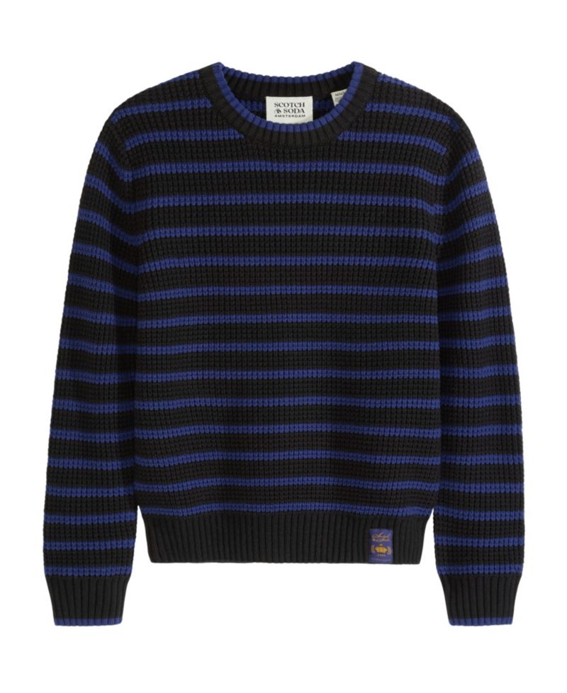 Big Boys Yarn Dye Stripe Crew Neck Sweater