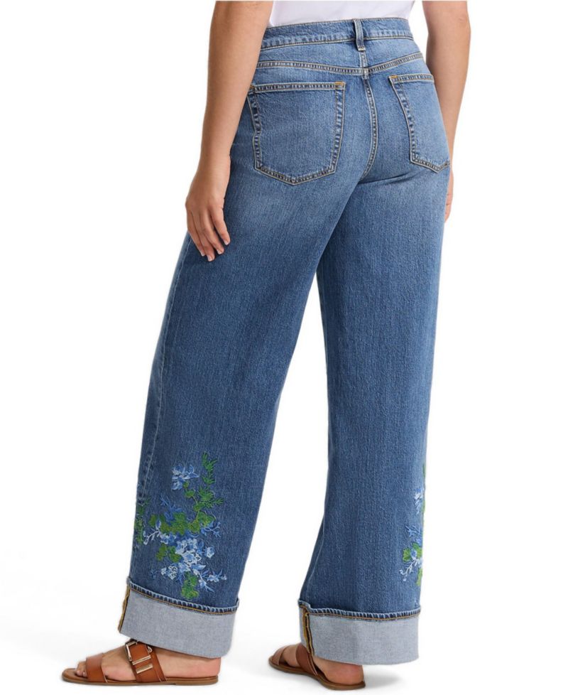 Women's Recover High-Rise Wide-Leg Embroidered Jeans