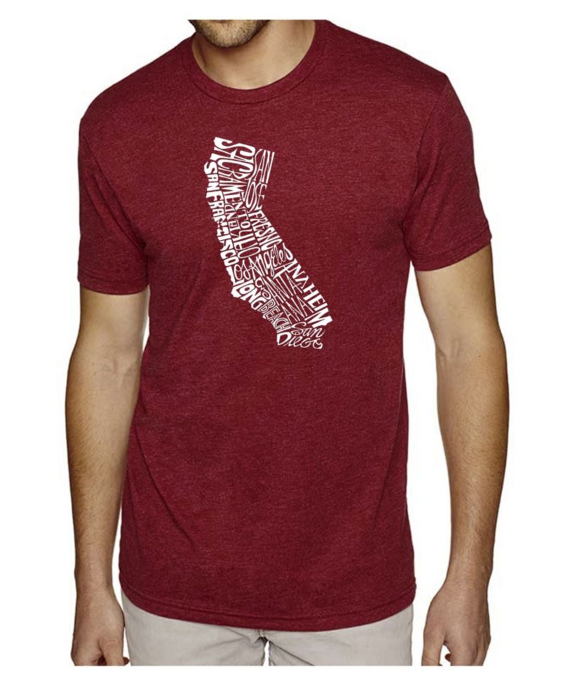 Men's Cotton/Poly Blend Word Art T-Shirt - California State