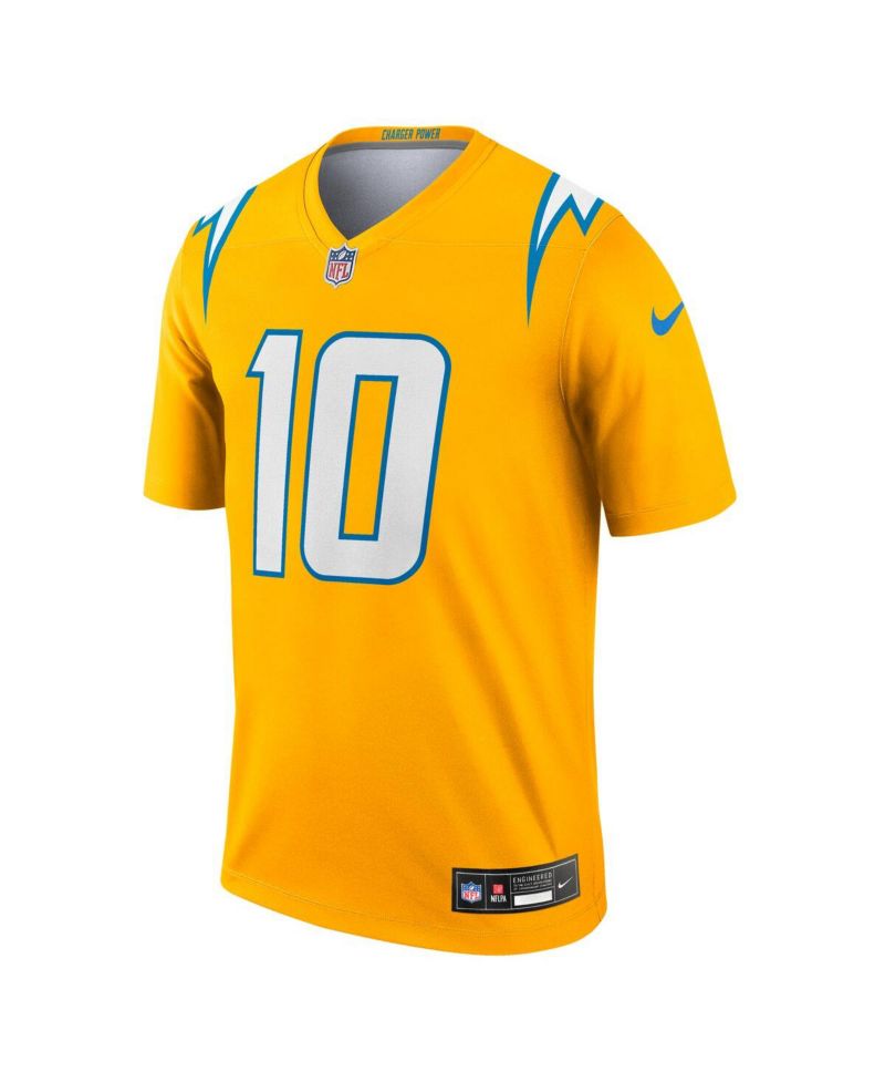 Men's Justin Herbert Gold Los Angeles Chargers Alternate Charger Power Legend Player Performance Top