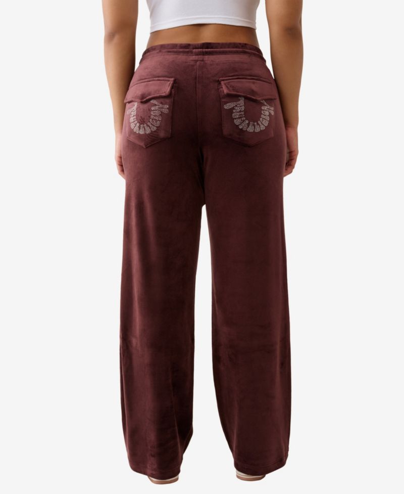 Women's Crystal Velour Straight Leg Pants