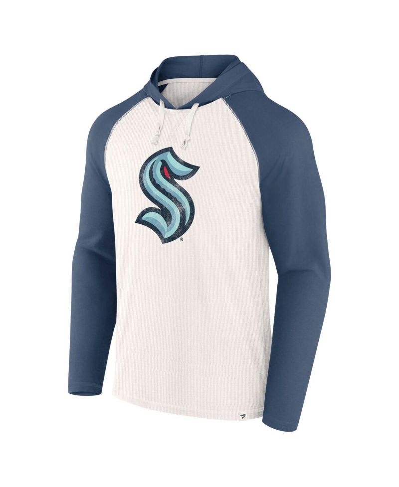 Men's White Seattle Kraken Vintage Winger Pullover Hoodie