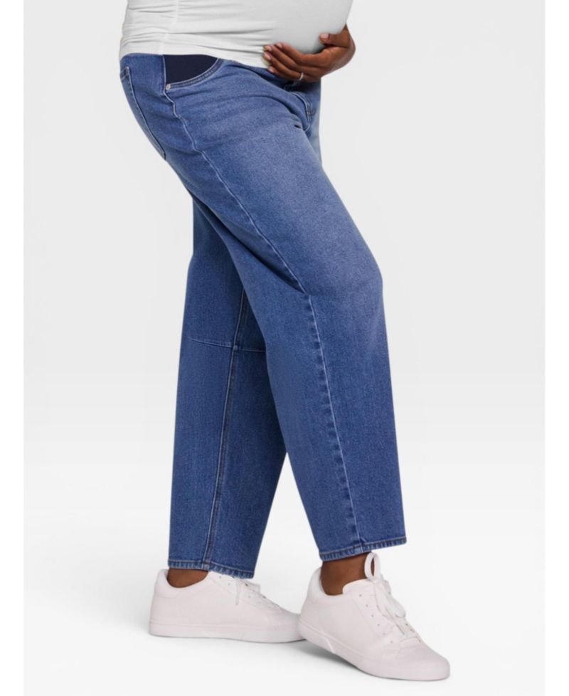 Women's Motherhood Under the Belly Dart Barrel Leg Jean