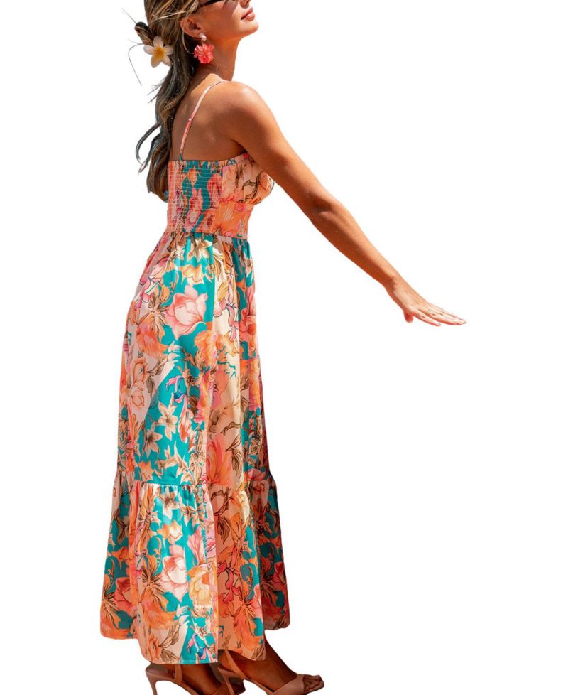 Women's Bright Meadow Floral Maxi Beach Dress
