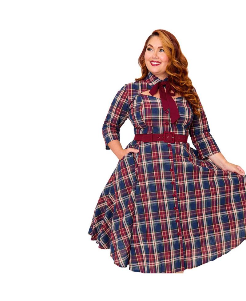 Plus Size Sweetheart Neck Swing Dress