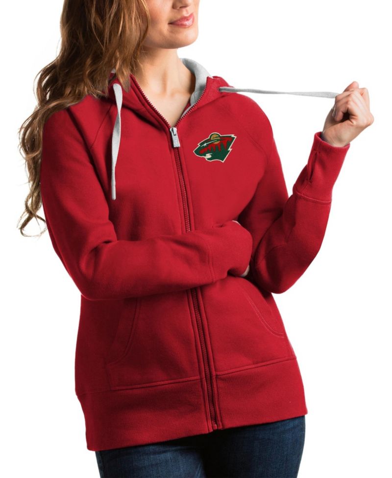 Women's Red Minnesota Wild Victory Full-Zip Hoodie