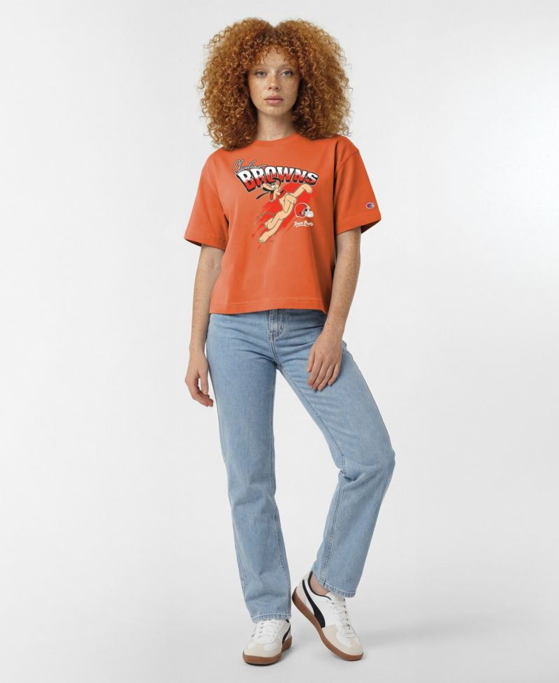 Women's Orange Cleveland Browns Disney X Champion All Star T-Shirt