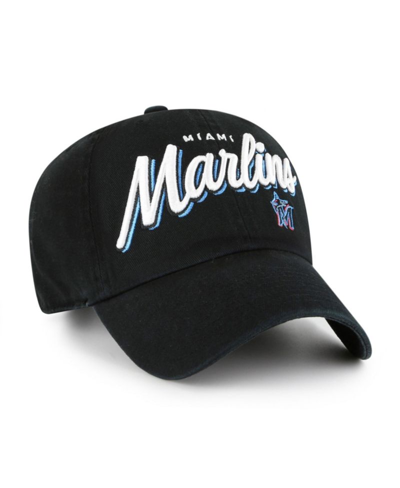 Women's Black Miami Marlins Ariana Clean Up Adjustable Hat