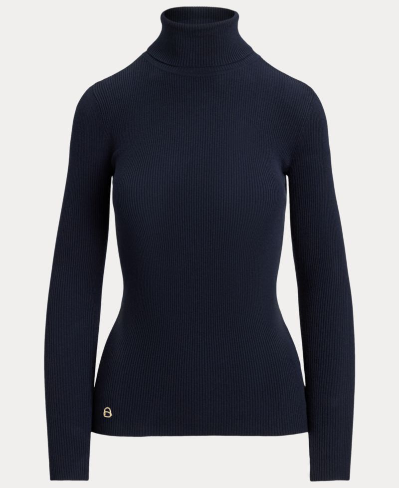 Petite Ribbed Slim-Fit Cotton-Blend Turtleneck Sweater