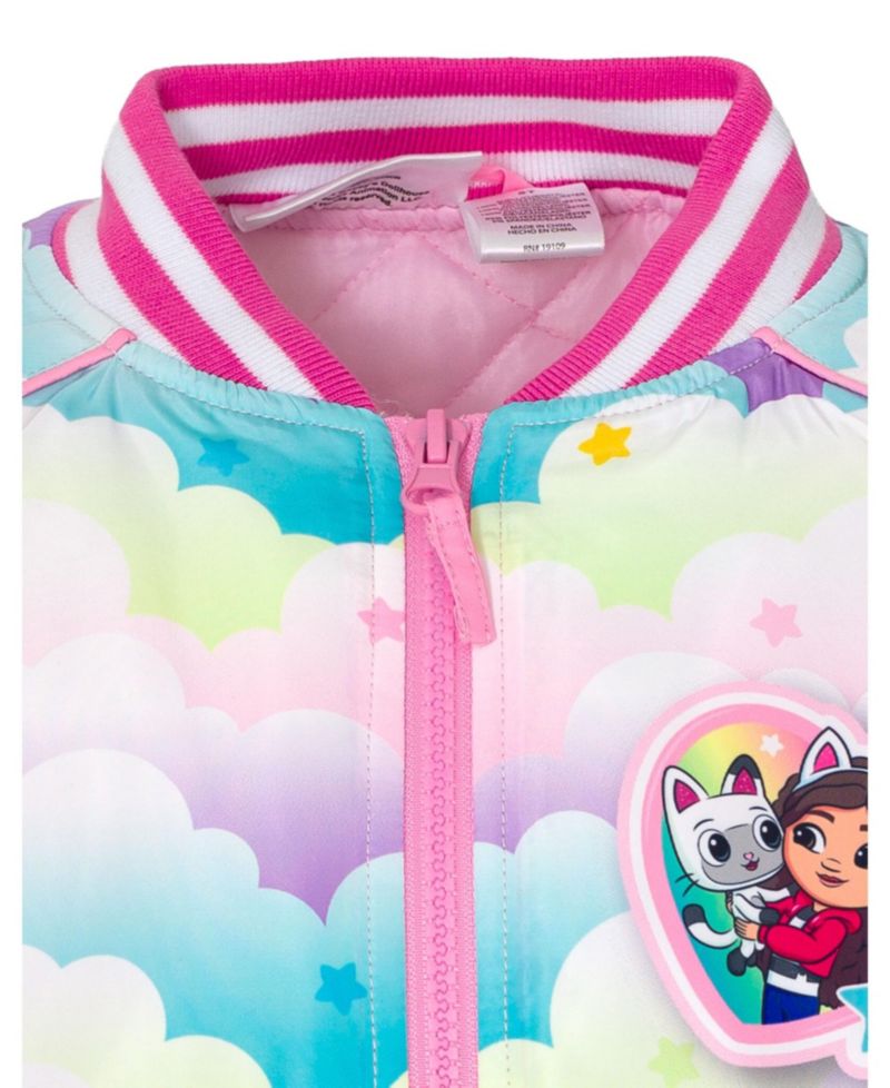 Little Girls Dreamworks Varsity Zip Up Bomber Jacket to