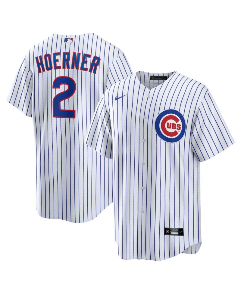 Men's Nico Hoerner White Chicago Cubs Replica Player Jersey