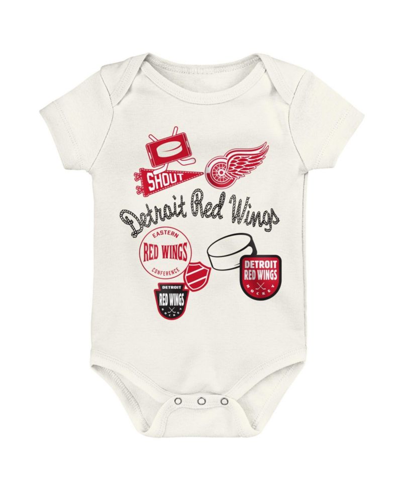 Baby Boys and Girls 3- Pack Detroit Red Wings Littlest Player Bodysuit Set