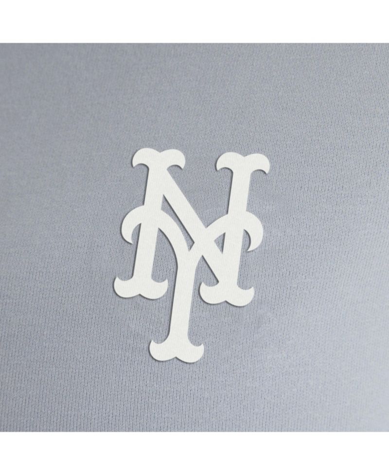 Women's Gray New York Mets Oversized Clutch Tri-Blend Half-Zip Pullover Sweatshirt