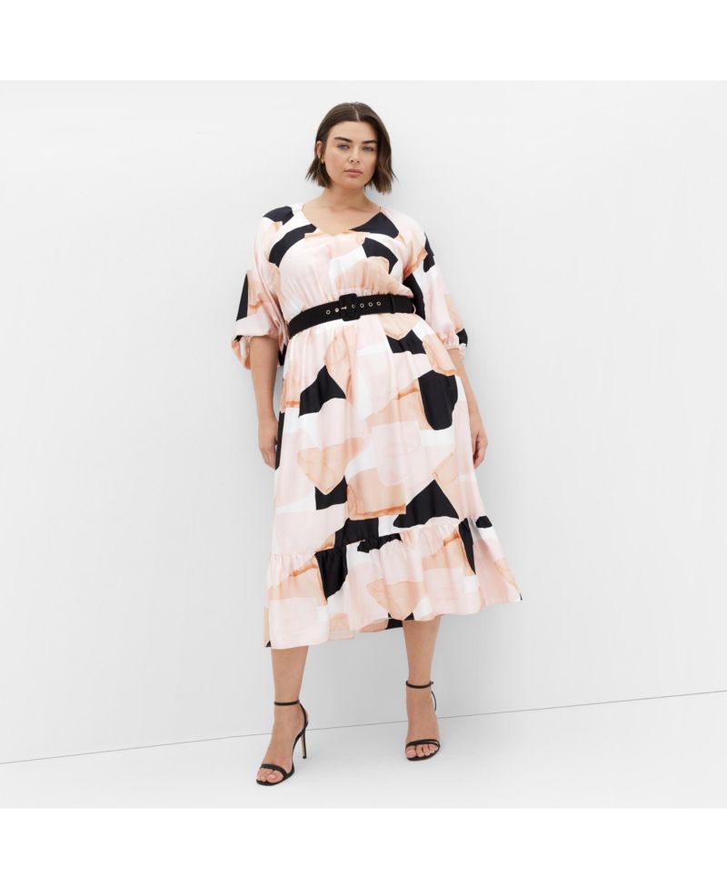 Plus Size Betty Print Midi Dress