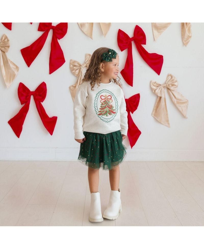 Girls' 4-16 Sequin Christmas Tree Sweatshirt