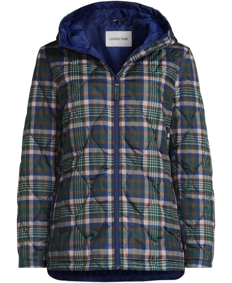 Plus Size Print FeatherFree Quilted Insulated Jacket