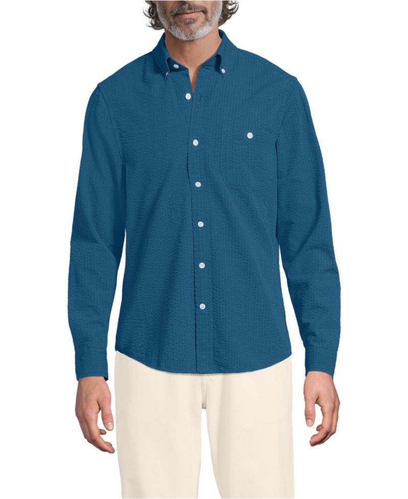 Men's Long Sleeve Seersucker Shirt