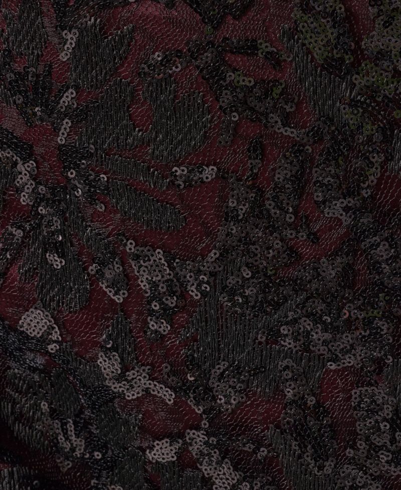 Women's Sleeveless Sequin-Embroidered Low V-Back Gown