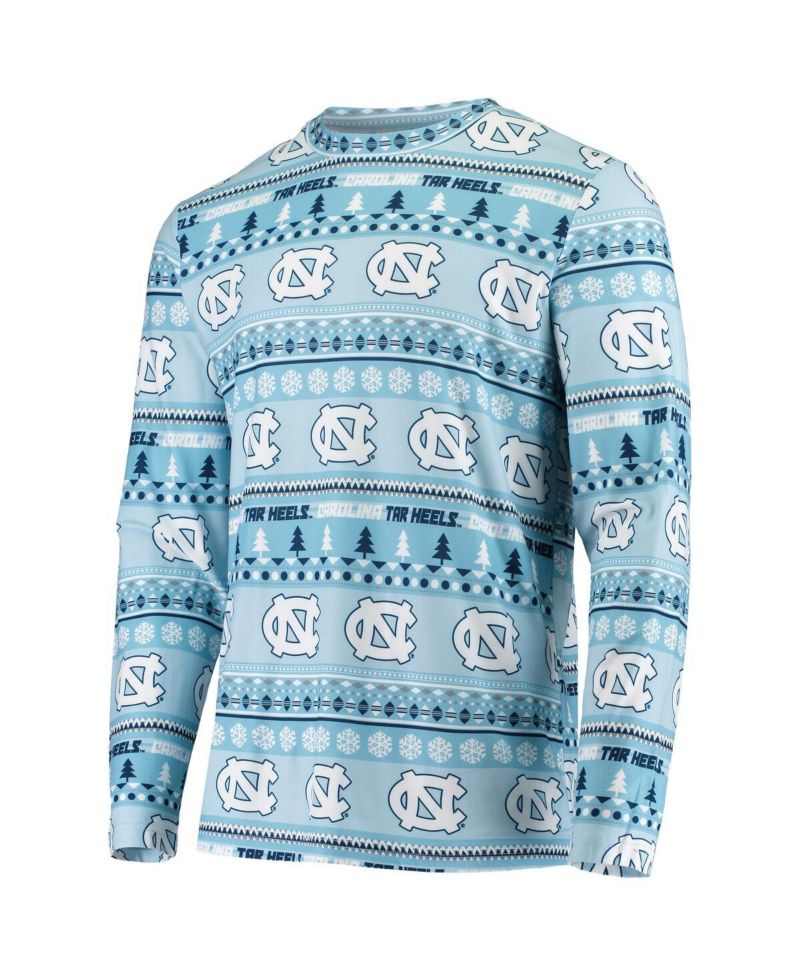 Men's Carolina Blue North Carolina Tar Heels Ugly Sweater Knit Long Sleeve Top and Pant Set