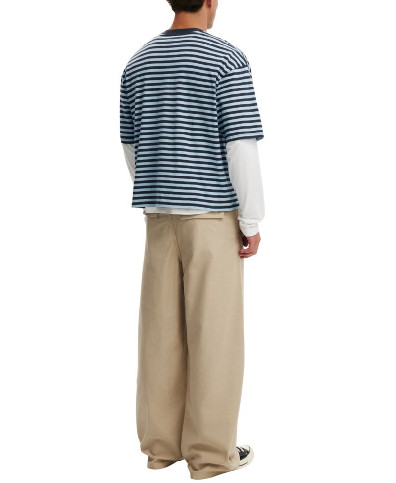 Men's Super Baggy Utility Wide-Leg Cotton-Slub Pants