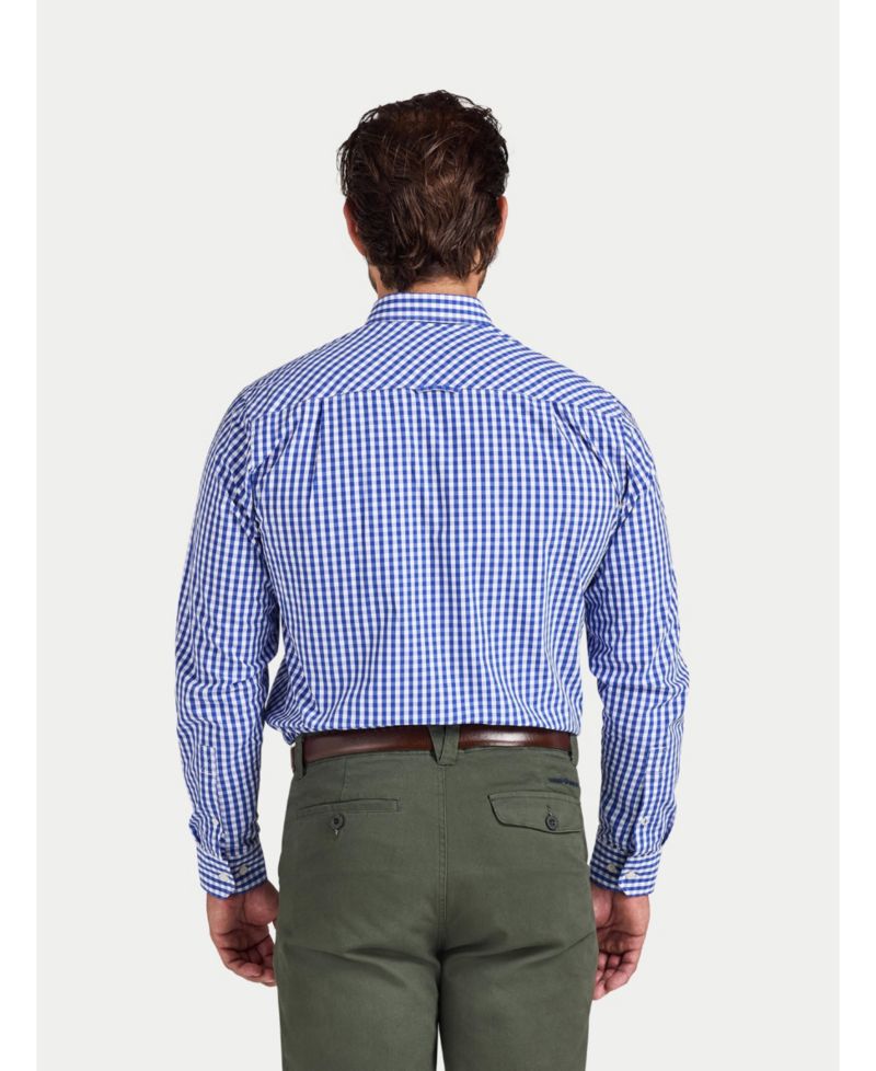 Men's Classic-Fit Gingham Long-Sleeve Dress Shirt