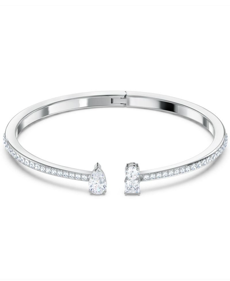 Silver-Tone Crystal Cuff Bracelet