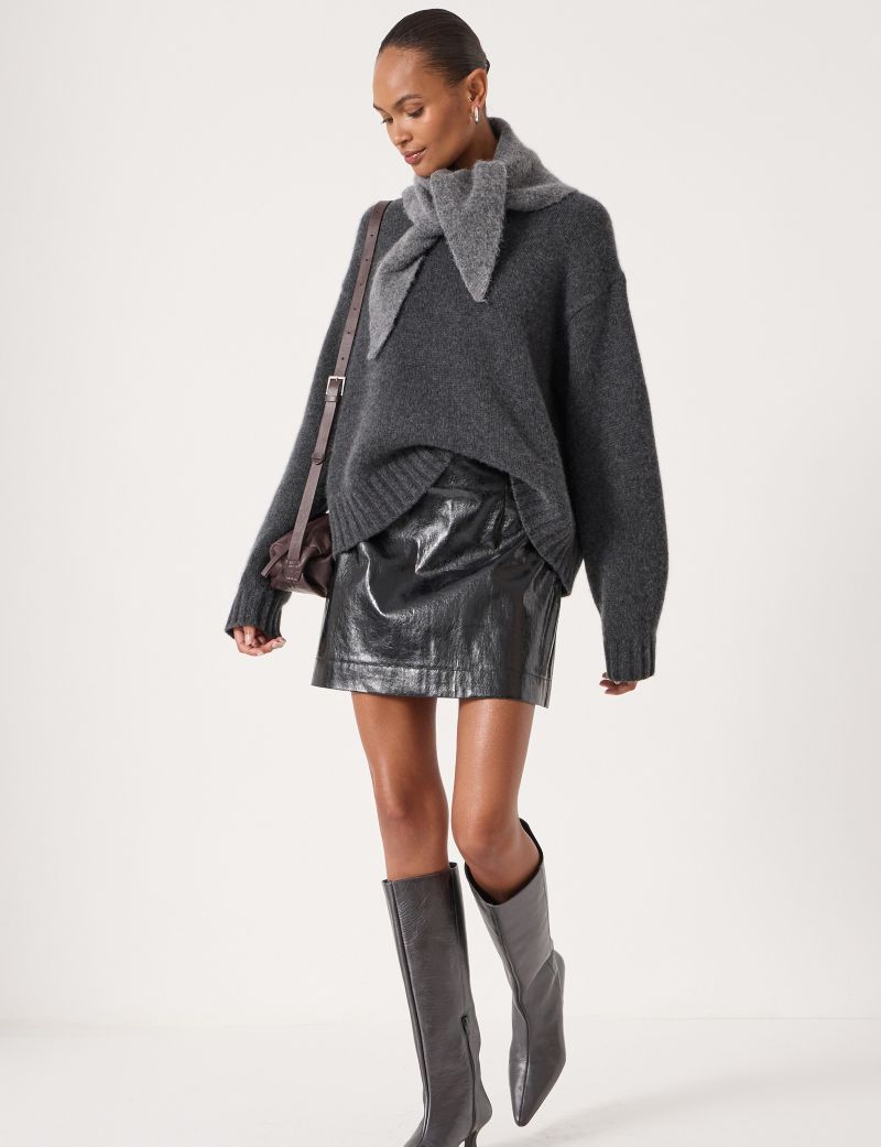 Women's Crackle Patent Mini Skirt