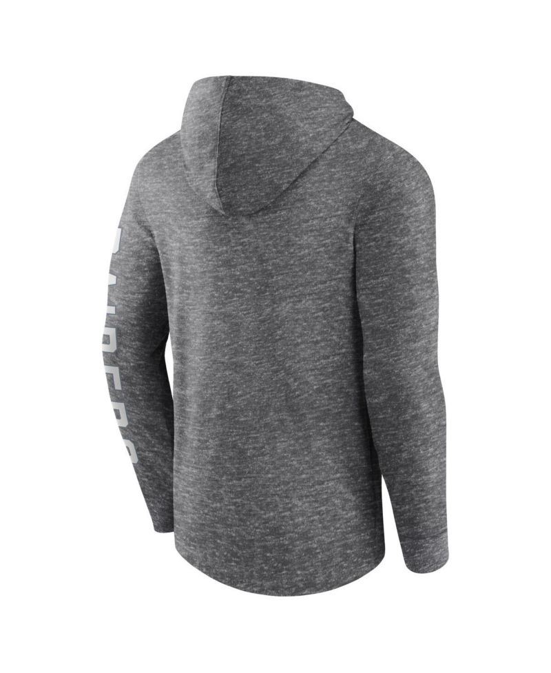 Men's Heather Charcoal Las Vegas Raiders Pill Stack Long Sleeve Hoodie T-shirt