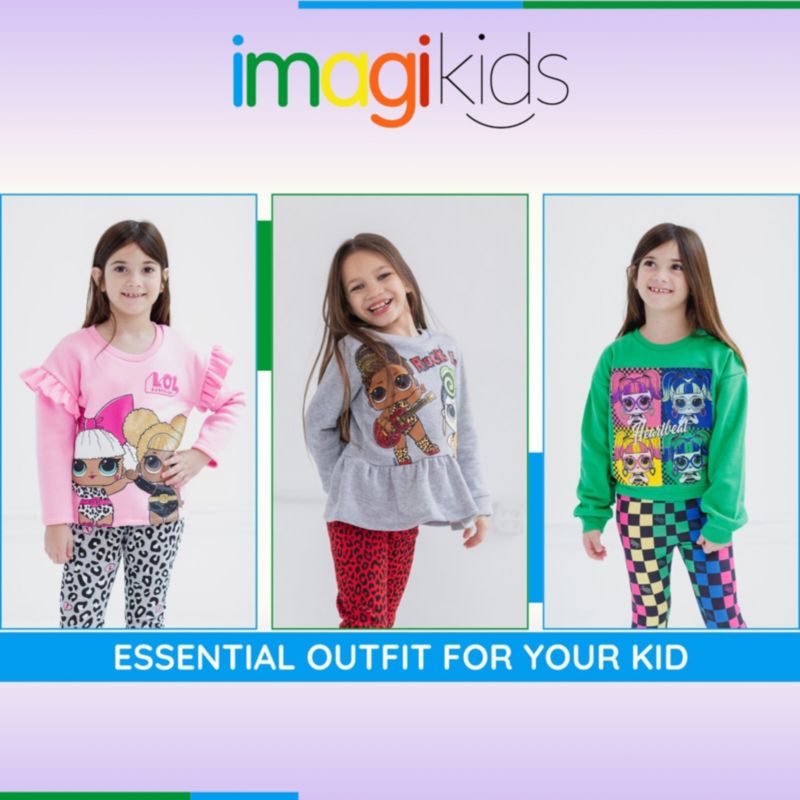 Girls French Terry Sweatshirt and Leggings Outfit Set