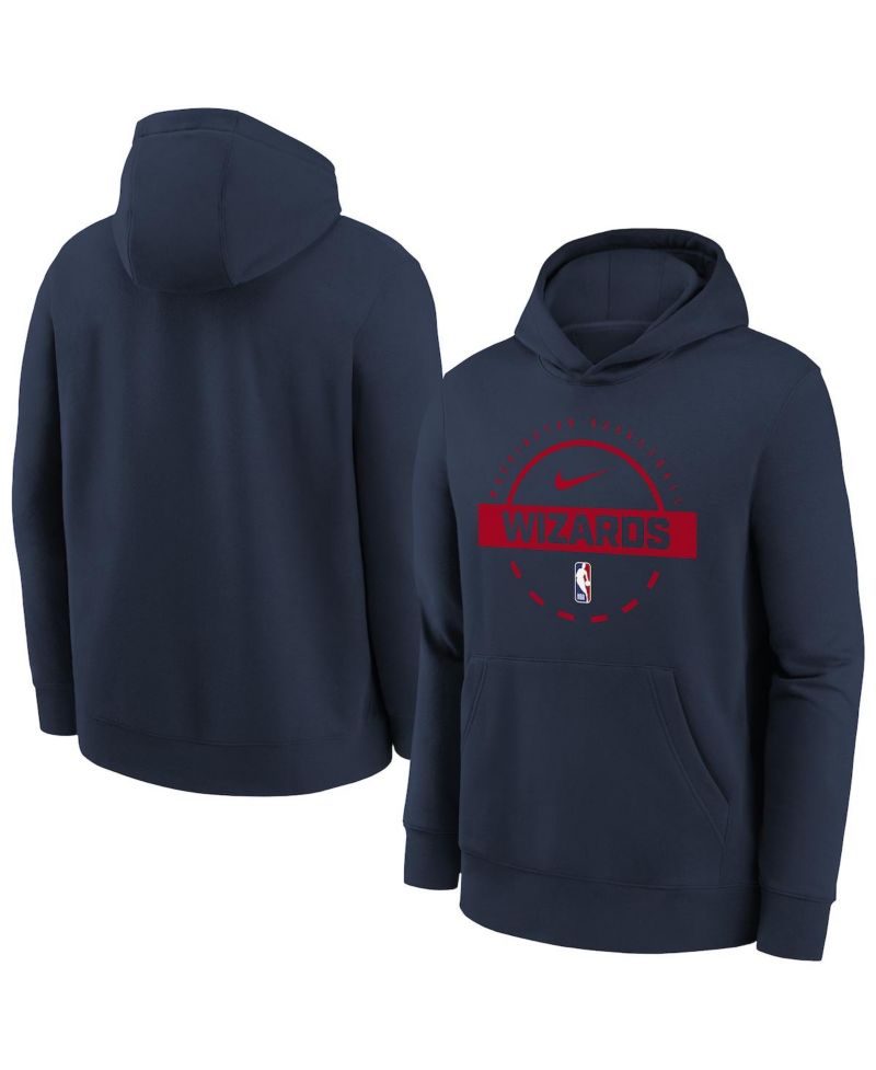 Big Boys and Girls Navy Washington Wizards 2025/26 Club Fleece Practice Hoodie