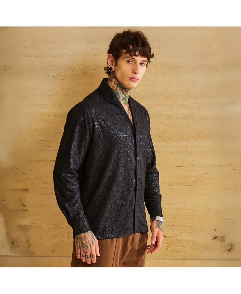 Men's Onyx Black Corroded-Tactile Shirt