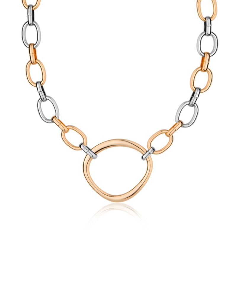 Mixed Metal Chain Link Collar Necklace