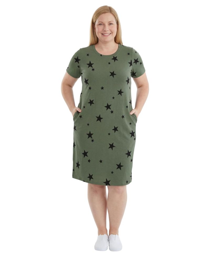 Women's Plus Size Perfect Short-Sleeve Crewneck Tee Dress