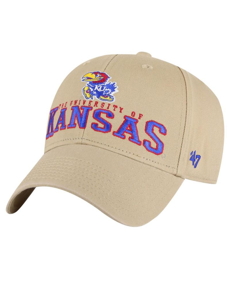 Men's Khaki Kansas Jayhawks Powell MVP Adjustable Hat