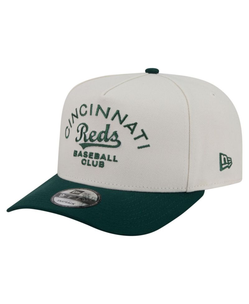 Men's Cream/Dark Green Cincinnati Reds Chrome A-Frame 9FIFTY Snapback Hat