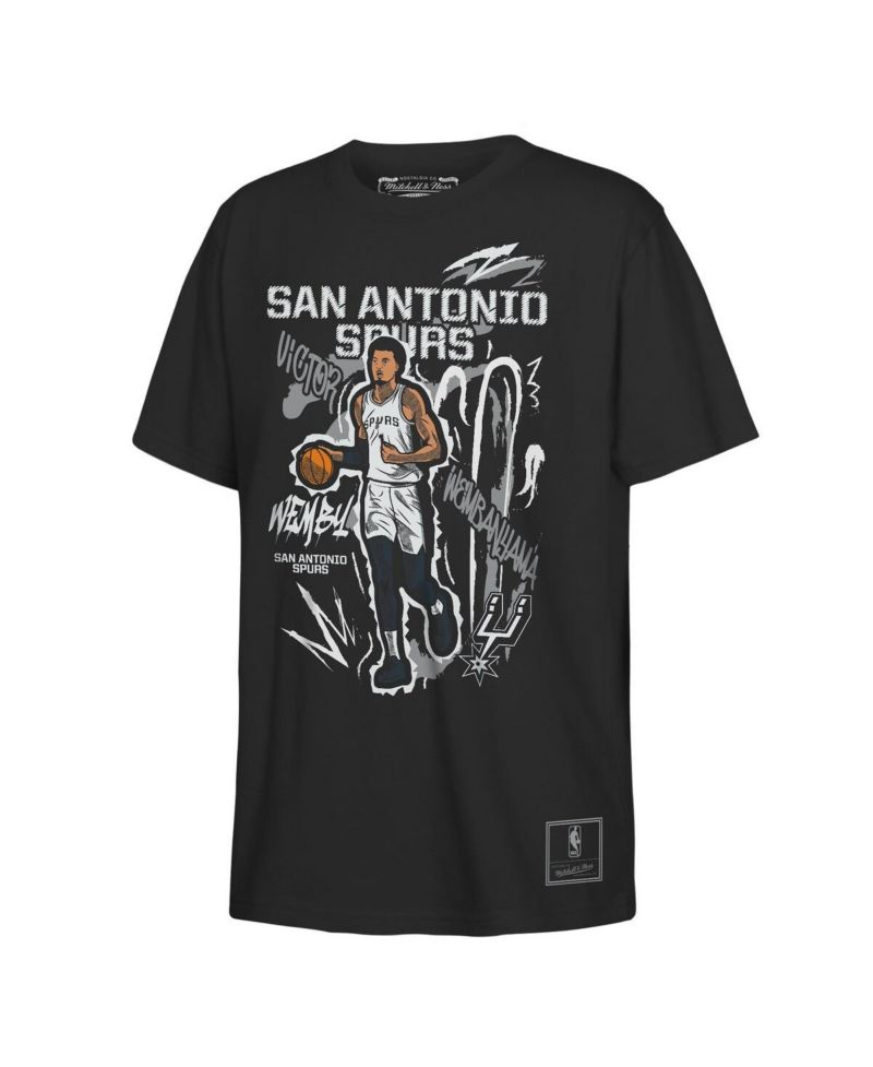 Big Boys and Girls Victor Wembanyama Black San Antonio Spurs Chalked Up Player Name & Number T-Shirt