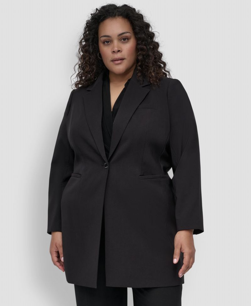 Plus Size One-Button Blazer